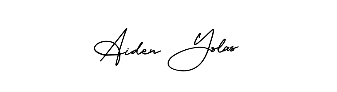 Aiden Yslas stylish signature style. Best Handwritten Sign (AmerikaSignatureDemo-Regular) for my name. Handwritten Signature Collection Ideas for my name Aiden Yslas. Aiden Yslas signature style 3 images and pictures png