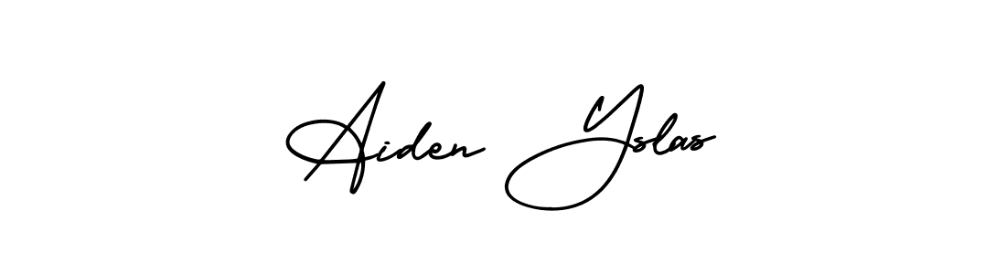 AmerikaSignatureDemo-Regular is a professional signature style that is perfect for those who want to add a touch of class to their signature. It is also a great choice for those who want to make their signature more unique. Get Aiden Yslas name to fancy signature for free. Aiden Yslas signature style 3 images and pictures png