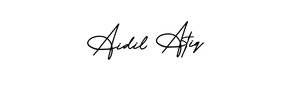 Similarly AmerikaSignatureDemo-Regular is the best handwritten signature design. Signature creator online .You can use it as an online autograph creator for name Aidil Atiq. Aidil Atiq signature style 3 images and pictures png