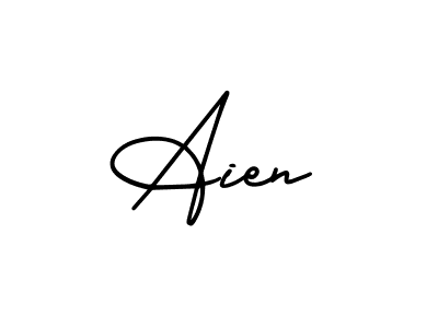 How to make Aien name signature. Use AmerikaSignatureDemo-Regular style for creating short signs online. This is the latest handwritten sign. Aien signature style 3 images and pictures png