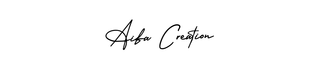 You should practise on your own different ways (AmerikaSignatureDemo-Regular) to write your name (Aifa Creation) in signature. don't let someone else do it for you. Aifa Creation signature style 3 images and pictures png