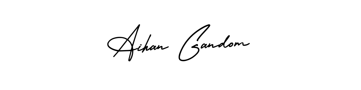 if you are searching for the best signature style for your name Aihan Gandom. so please give up your signature search. here we have designed multiple signature styles  using AmerikaSignatureDemo-Regular. Aihan Gandom signature style 3 images and pictures png