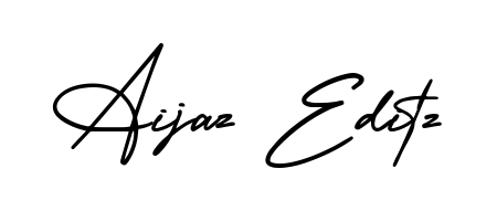 A modern signature idea for name Aijaz Editz using AmerikaSignatureDemo-Regular font. Clean strokes and elegant curves make it stand out instantly. Aijaz Editz signature style 3 images and pictures png