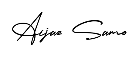 Looking for an artistic signature for Aijaz Samo? The AmerikaSignatureDemo-Regular calligraphy style gives a sophisticated flow suitable for business cards and emails. Aijaz Samo signature style 3 images and pictures png