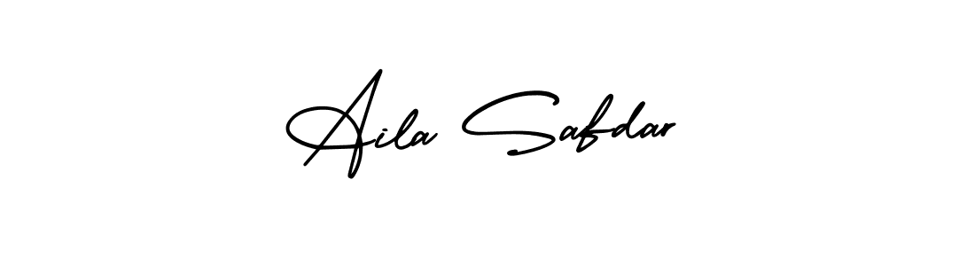 The best way (AmerikaSignatureDemo-Regular) to make a short signature is to pick only two or three words in your name. The name Aila Safdar include a total of six letters. For converting this name. Aila Safdar signature style 3 images and pictures png