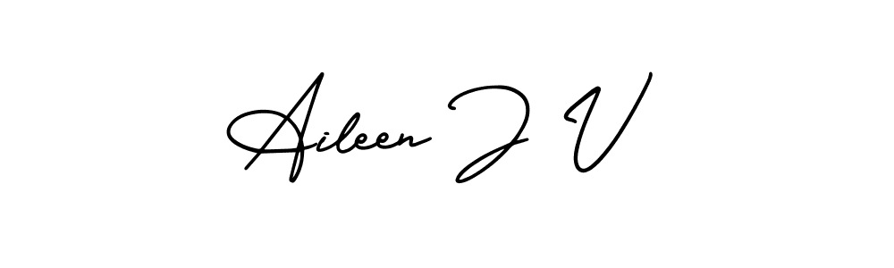 Make a beautiful signature design for name Aileen J V. Use this online signature maker to create a handwritten signature for free. Aileen J V signature style 3 images and pictures png