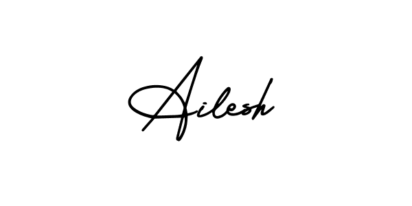 Design your own signature with our free online signature maker. With this signature software, you can create a handwritten (AmerikaSignatureDemo-Regular) signature for name Ailesh. Ailesh signature style 3 images and pictures png