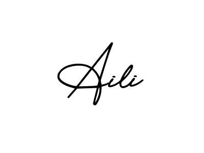 You should practise on your own different ways (AmerikaSignatureDemo-Regular) to write your name (Aili) in signature. don't let someone else do it for you. Aili signature style 3 images and pictures png