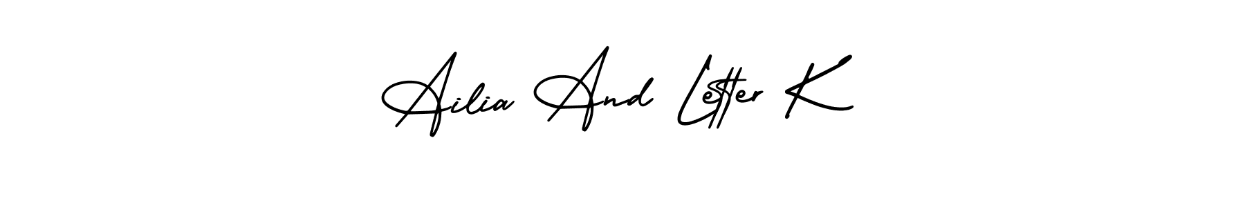 Design your own signature with our free online signature maker. With this signature software, you can create a handwritten (AmerikaSignatureDemo-Regular) signature for name Ailia And Letter K. Ailia And Letter K signature style 3 images and pictures png