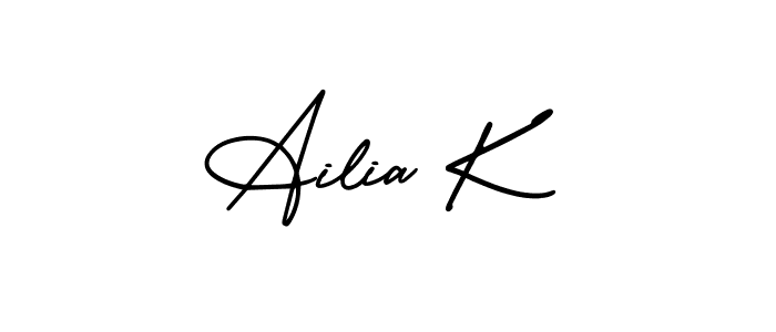 Also we have Ailia K name is the best signature style. Create professional handwritten signature collection using AmerikaSignatureDemo-Regular autograph style. Ailia K signature style 3 images and pictures png