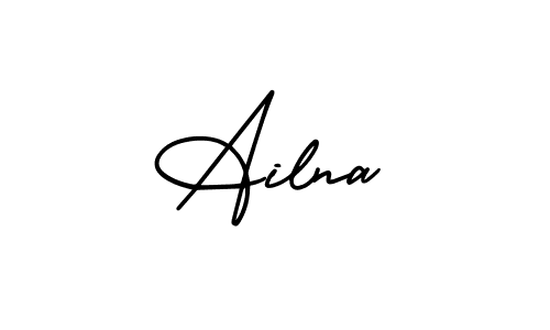 How to make Ailna signature? AmerikaSignatureDemo-Regular is a professional autograph style. Create handwritten signature for Ailna name. Ailna signature style 3 images and pictures png