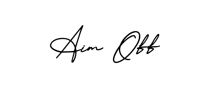 The best way (AmerikaSignatureDemo-Regular) to make a short signature is to pick only two or three words in your name. The name Aim Off include a total of six letters. For converting this name. Aim Off signature style 3 images and pictures png