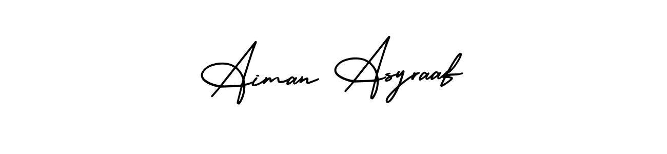 Make a beautiful signature design for name Aiman Asyraaf. With this signature (AmerikaSignatureDemo-Regular) style, you can create a handwritten signature for free. Aiman Asyraaf signature style 3 images and pictures png