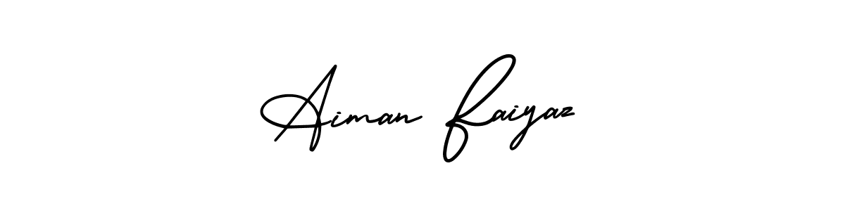 Aiman Faiyaz stylish signature style. Best Handwritten Sign (AmerikaSignatureDemo-Regular) for my name. Handwritten Signature Collection Ideas for my name Aiman Faiyaz. Aiman Faiyaz signature style 3 images and pictures png