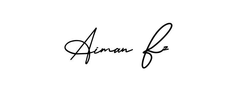 How to Draw Aiman Fz signature style? AmerikaSignatureDemo-Regular is a latest design signature styles for name Aiman Fz. Aiman Fz signature style 3 images and pictures png