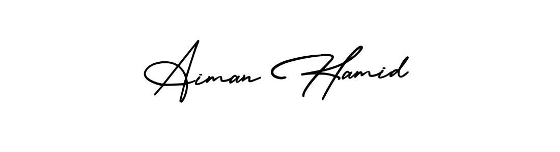 Make a beautiful signature design for name Aiman Hamid. With this signature (AmerikaSignatureDemo-Regular) style, you can create a handwritten signature for free. Aiman Hamid signature style 3 images and pictures png