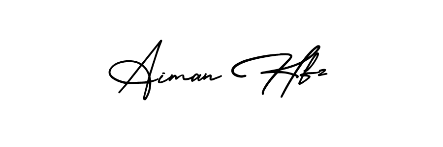 It looks lik you need a new signature style for name Aiman Hfz. Design unique handwritten (AmerikaSignatureDemo-Regular) signature with our free signature maker in just a few clicks. Aiman Hfz signature style 3 images and pictures png