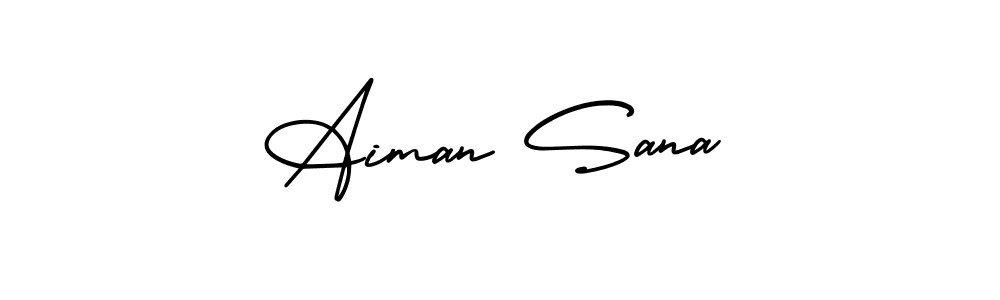 Also You can easily find your signature by using the search form. We will create Aiman Sana name handwritten signature images for you free of cost using AmerikaSignatureDemo-Regular sign style. Aiman Sana signature style 3 images and pictures png