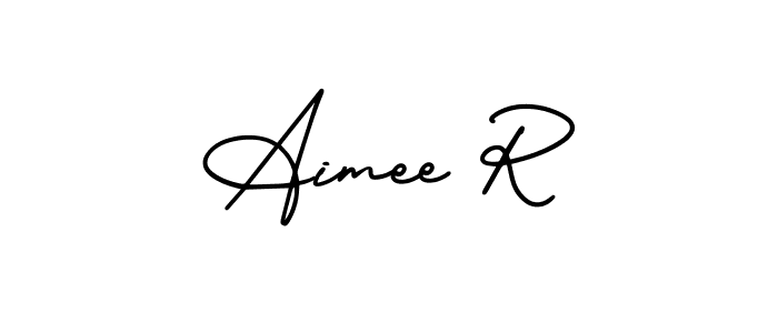 It looks lik you need a new signature style for name Aimee R. Design unique handwritten (AmerikaSignatureDemo-Regular) signature with our free signature maker in just a few clicks. Aimee R signature style 3 images and pictures png