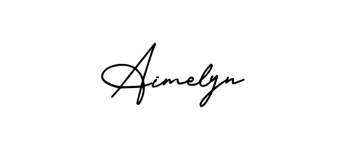 It looks lik you need a new signature style for name Aimelyn. Design unique handwritten (AmerikaSignatureDemo-Regular) signature with our free signature maker in just a few clicks. Aimelyn signature style 3 images and pictures png