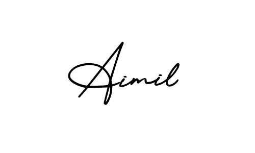 The best way (AmerikaSignatureDemo-Regular) to make a short signature is to pick only two or three words in your name. The name Aimil include a total of six letters. For converting this name. Aimil signature style 3 images and pictures png