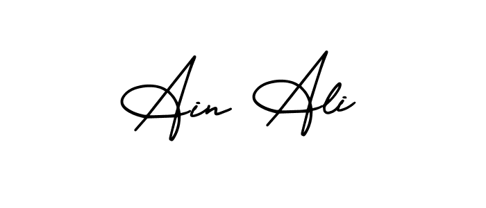 This is the best signature style for the Ain Ali name. Also you like these signature font (AmerikaSignatureDemo-Regular). Mix name signature. Ain Ali signature style 3 images and pictures png