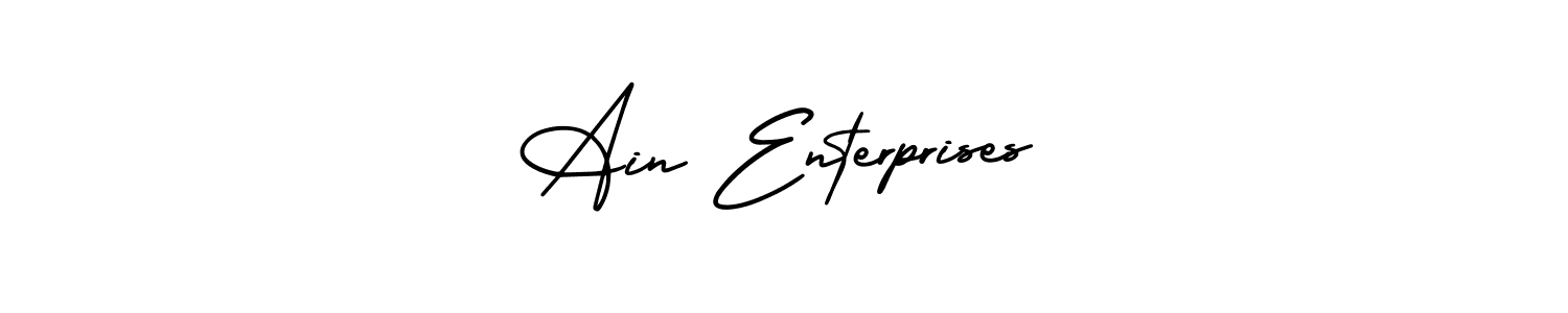 Design your own signature with our free online signature maker. With this signature software, you can create a handwritten (AmerikaSignatureDemo-Regular) signature for name Ain Enterprises. Ain Enterprises signature style 3 images and pictures png