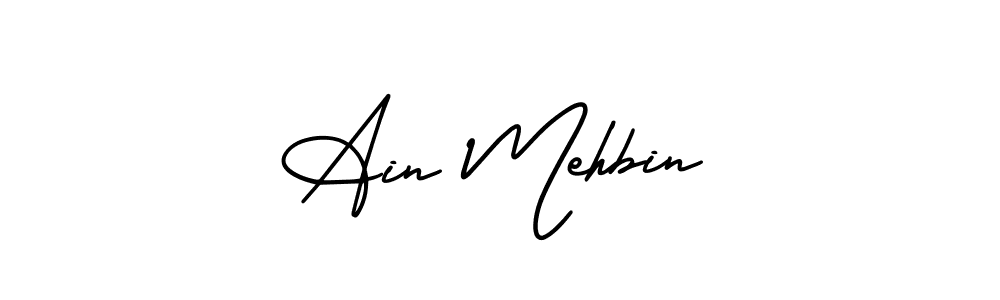 Ain Mehbin stylish signature style. Best Handwritten Sign (AmerikaSignatureDemo-Regular) for my name. Handwritten Signature Collection Ideas for my name Ain Mehbin. Ain Mehbin signature style 3 images and pictures png