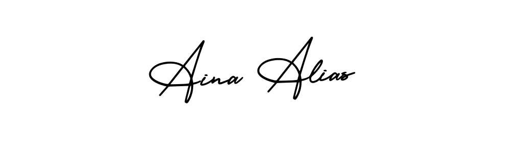 Aina Alias stylish signature style. Best Handwritten Sign (AmerikaSignatureDemo-Regular) for my name. Handwritten Signature Collection Ideas for my name Aina Alias. Aina Alias signature style 3 images and pictures png