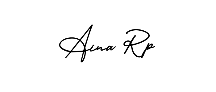 Design your own signature with our free online signature maker. With this signature software, you can create a handwritten (AmerikaSignatureDemo-Regular) signature for name Aina Rp. Aina Rp signature style 3 images and pictures png