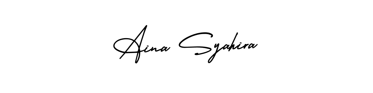 How to make Aina Syahira signature? AmerikaSignatureDemo-Regular is a professional autograph style. Create handwritten signature for Aina Syahira name. Aina Syahira signature style 3 images and pictures png