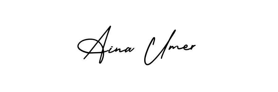 if you are searching for the best signature style for your name Aina Umer. so please give up your signature search. here we have designed multiple signature styles  using AmerikaSignatureDemo-Regular. Aina Umer signature style 3 images and pictures png