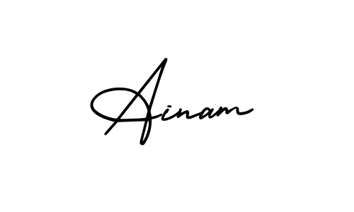 Make a beautiful signature design for name Ainam. With this signature (AmerikaSignatureDemo-Regular) style, you can create a handwritten signature for free. Ainam signature style 3 images and pictures png