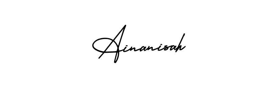 It looks lik you need a new signature style for name Ainanisah. Design unique handwritten (AmerikaSignatureDemo-Regular) signature with our free signature maker in just a few clicks. Ainanisah signature style 3 images and pictures png