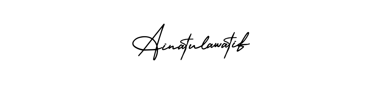 Design your own signature with our free online signature maker. With this signature software, you can create a handwritten (AmerikaSignatureDemo-Regular) signature for name Ainatulawatif. Ainatulawatif signature style 3 images and pictures png