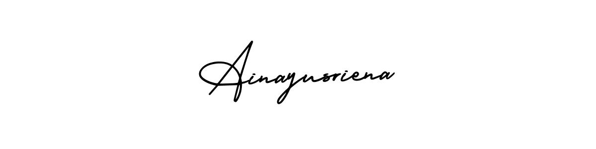 AmerikaSignatureDemo-Regular is a professional signature style that is perfect for those who want to add a touch of class to their signature. It is also a great choice for those who want to make their signature more unique. Get Ainayusriena name to fancy signature for free. Ainayusriena signature style 3 images and pictures png