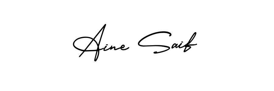 Use a signature maker to create a handwritten signature online. With this signature software, you can design (AmerikaSignatureDemo-Regular) your own signature for name Aine Saif. Aine Saif signature style 3 images and pictures png