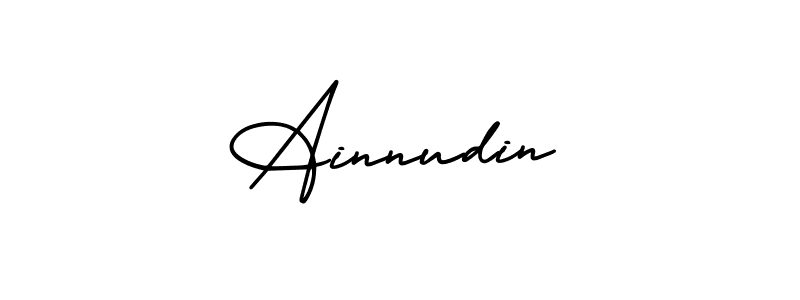 This is the best signature style for the Ainnudin name. Also you like these signature font (AmerikaSignatureDemo-Regular). Mix name signature. Ainnudin signature style 3 images and pictures png