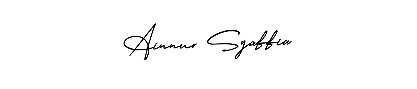 Design your own signature with our free online signature maker. With this signature software, you can create a handwritten (AmerikaSignatureDemo-Regular) signature for name Ainnur Syaffia. Ainnur Syaffia signature style 3 images and pictures png