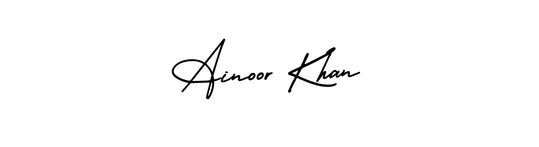 Make a short Ainoor Khan signature style. Manage your documents anywhere anytime using AmerikaSignatureDemo-Regular. Create and add eSignatures, submit forms, share and send files easily. Ainoor Khan signature style 3 images and pictures png
