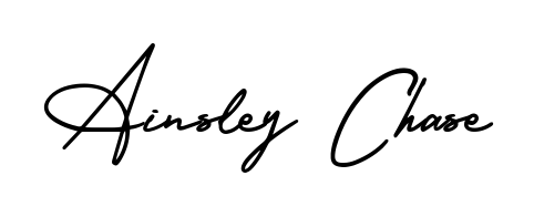 A timeless handwritten aesthetic for Ainsley Chase. The AmerikaSignatureDemo-Regular font gives your signature a handcrafted feel with natural curves. Ainsley Chase signature style 3 images and pictures png