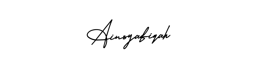 Design your own signature with our free online signature maker. With this signature software, you can create a handwritten (AmerikaSignatureDemo-Regular) signature for name Ainsyafiqah. Ainsyafiqah signature style 3 images and pictures png