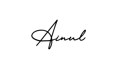 if you are searching for the best signature style for your name Ainul. so please give up your signature search. here we have designed multiple signature styles  using AmerikaSignatureDemo-Regular. Ainul signature style 3 images and pictures png