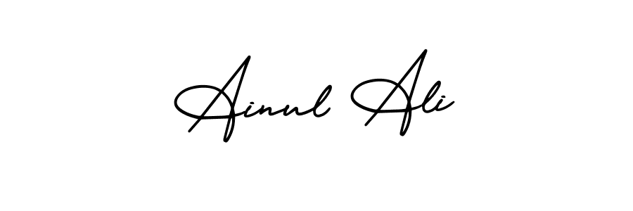How to make Ainul Ali name signature. Use AmerikaSignatureDemo-Regular style for creating short signs online. This is the latest handwritten sign. Ainul Ali signature style 3 images and pictures png