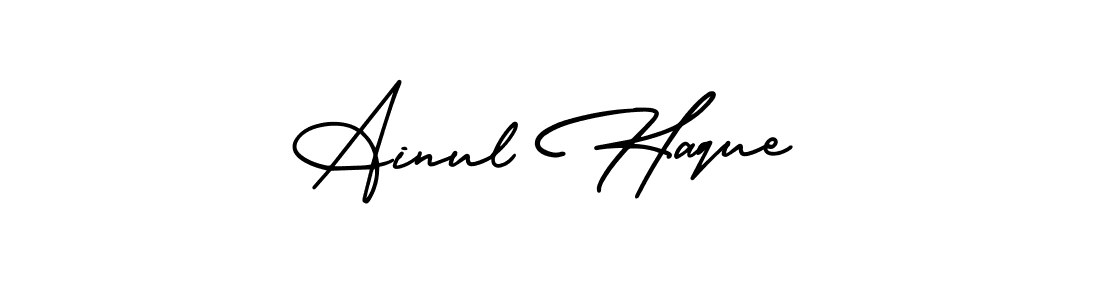 The best way (AmerikaSignatureDemo-Regular) to make a short signature is to pick only two or three words in your name. The name Ainul Haque include a total of six letters. For converting this name. Ainul Haque signature style 3 images and pictures png
