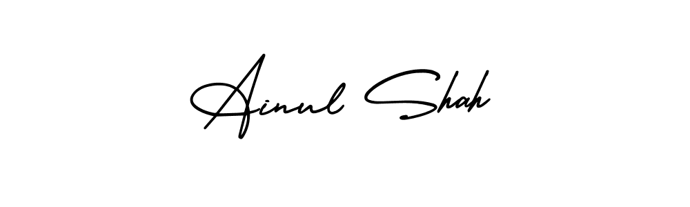 Use a signature maker to create a handwritten signature online. With this signature software, you can design (AmerikaSignatureDemo-Regular) your own signature for name Ainul Shah. Ainul Shah signature style 3 images and pictures png