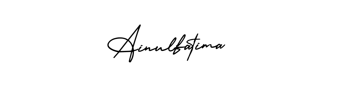 How to make Ainulfatima signature? AmerikaSignatureDemo-Regular is a professional autograph style. Create handwritten signature for Ainulfatima name. Ainulfatima signature style 3 images and pictures png