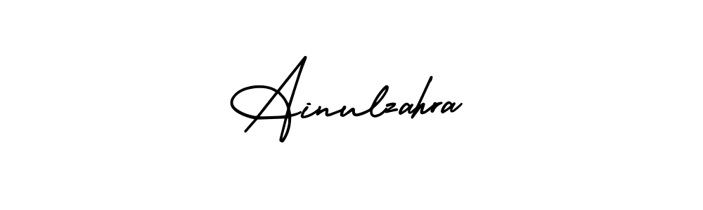 if you are searching for the best signature style for your name Ainulzahra. so please give up your signature search. here we have designed multiple signature styles  using AmerikaSignatureDemo-Regular. Ainulzahra signature style 3 images and pictures png