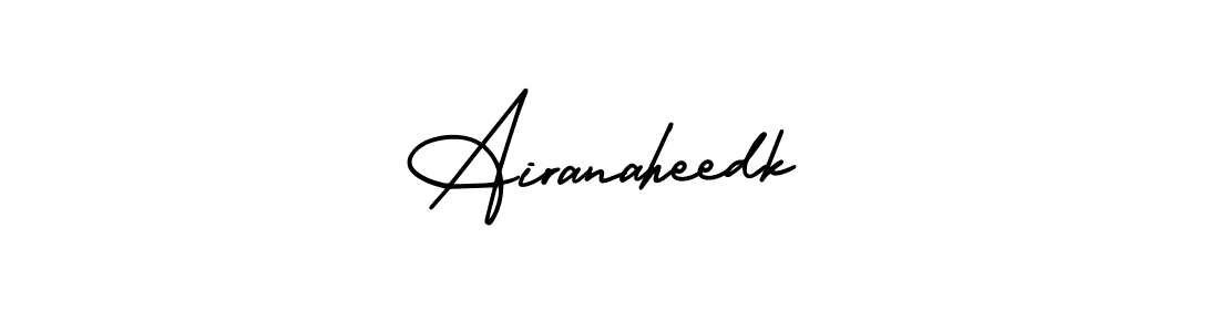 Also You can easily find your signature by using the search form. We will create Airanaheedk name handwritten signature images for you free of cost using AmerikaSignatureDemo-Regular sign style. Airanaheedk signature style 3 images and pictures png