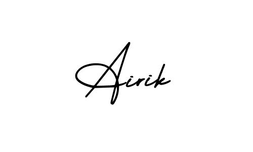 Use a signature maker to create a handwritten signature online. With this signature software, you can design (AmerikaSignatureDemo-Regular) your own signature for name Airik. Airik signature style 3 images and pictures png